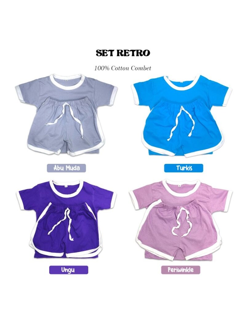 Set retro/setelan anak perempuan /setelan anak laki/kaos anak/baju anak foto 2