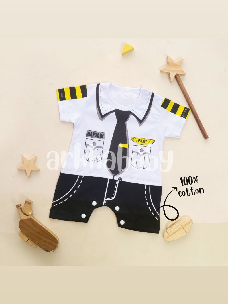 ROMPER BAYI baju bayi motif PILOT/ROMPER BAYI bahan katun ( SNI ) foto 1