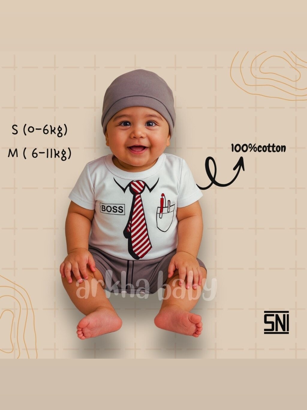 BAJU BAYI JUMPER BAYI MOTIF BOSS /JUMPSUIT BABY BOSS