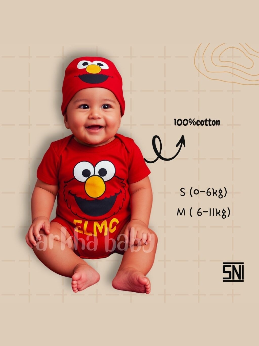 JUMPER BAYI BAJU BAYI ELMO /jumpsuit baby elmo foto 1