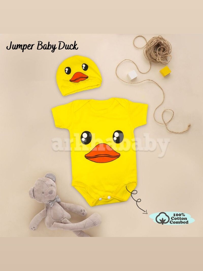 BAJU BAYI JUMPER BAYI MOTIF BEBEK /KOSTUM BAYI /JUMPSUIT BABY DUCK foto 1