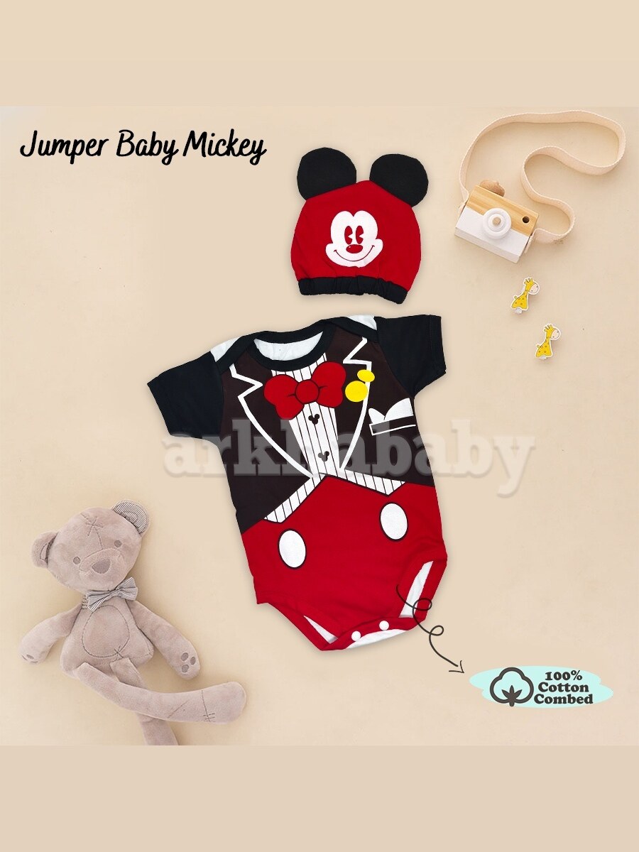 BAJU BAYI JUMPER BAYI MOTIF MICY/KOSTUM BAYI/BAJU BAYI KARAKTER/JUMPSUT BABY/ (SNI) foto 1