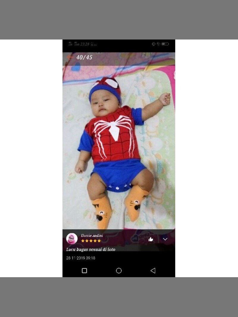 BAJU BAYI JUMPER BAYI MOTIF SPIDERMAN/KOSTUM BAYI/ BAJU BAYI KARAKTER HERO SPIDERMAN foto 6