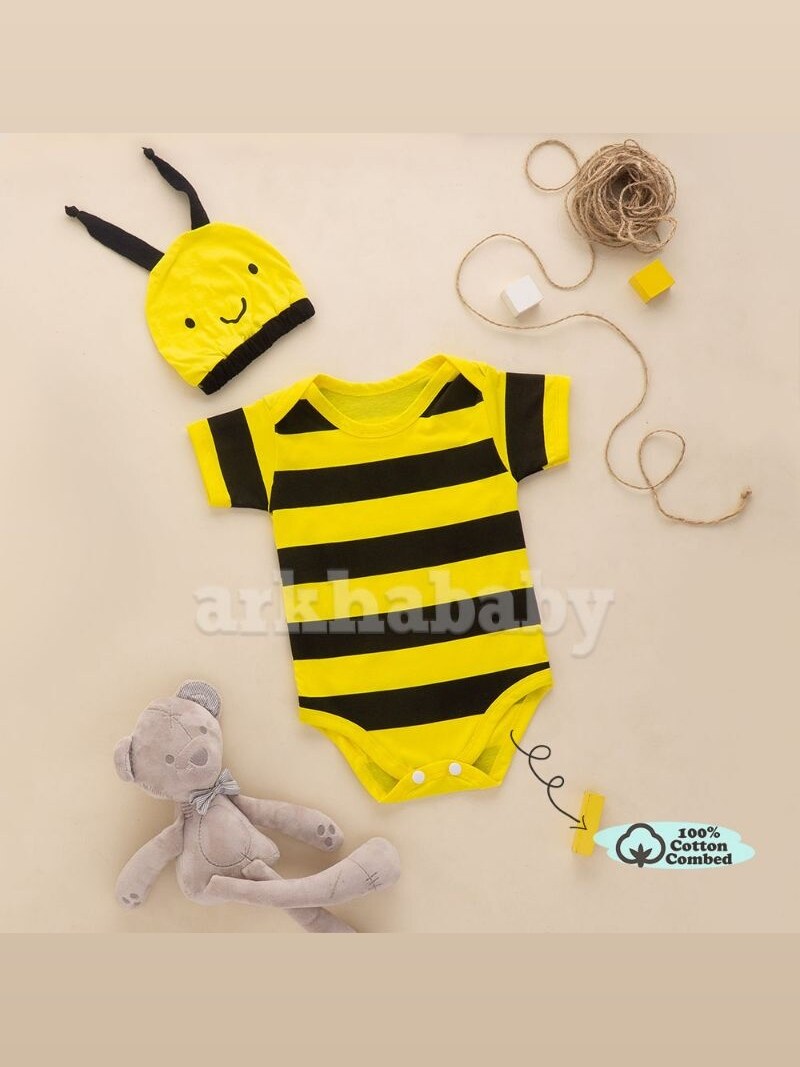 BAJU BAYI JUMPER BAYI KARAKTER LEBAH/jumpsuit baby bee ( SNI ) foto 2