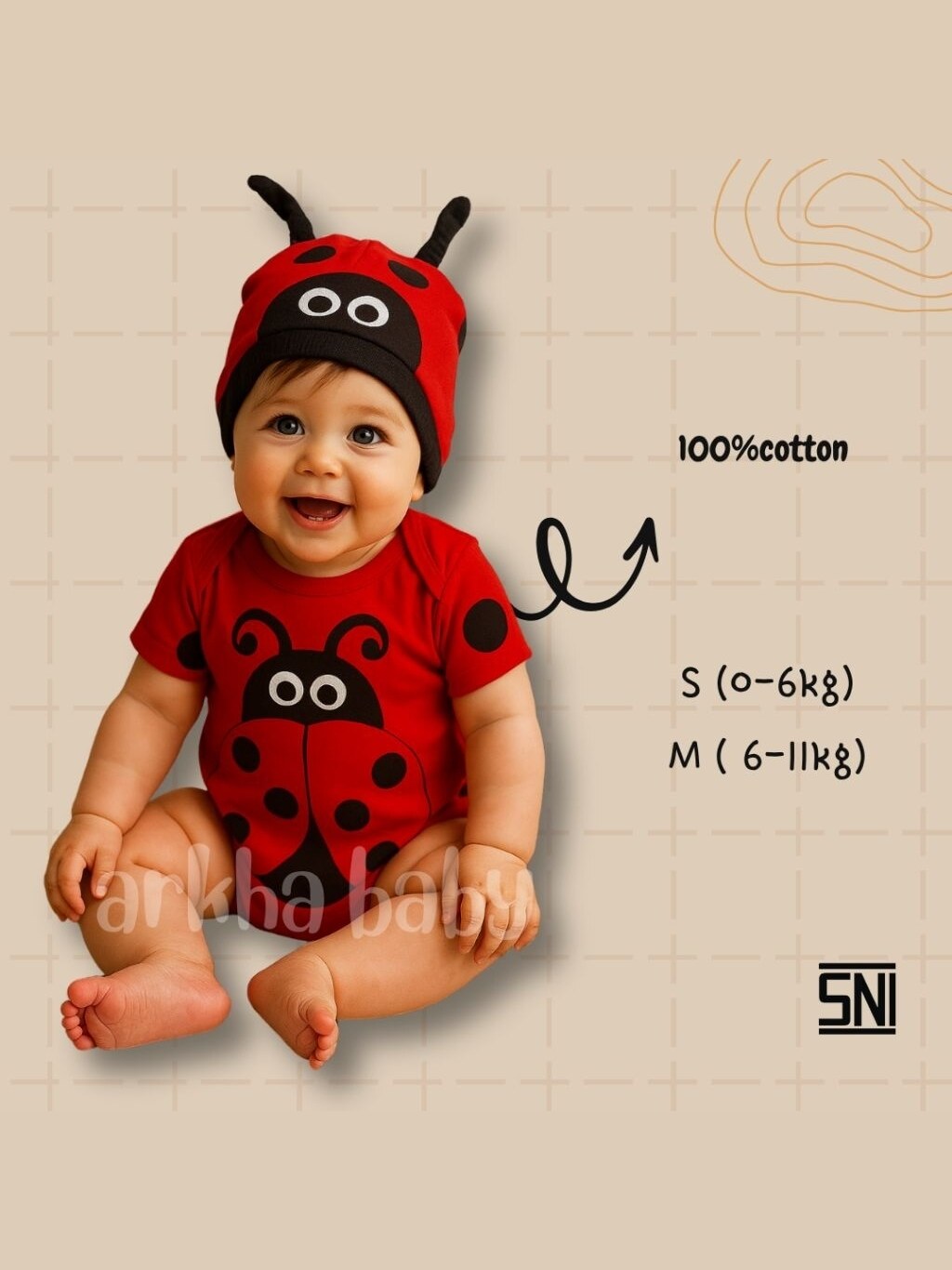 KOSTUM BAYI BAJU BAYI JUMPER BAYI MOTIF KEPIK (SNI ) foto 1