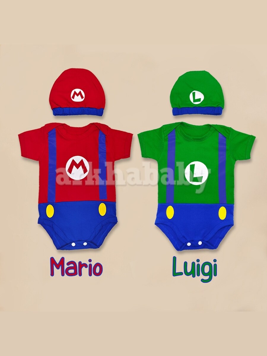 BAJU BAYI KOSTUM BAYI JUMPER BAYI KARAKTER MARIO/ JUMPSUT BABY/ BAHAN KATUN ( SNI ) foto 3