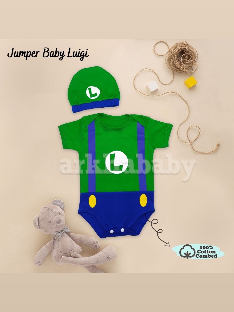 BAJU BAYI KOSTUM BAYI JUMPER BAYI KARAKTER MARIO/ JUMPSUT BABY/ BAHAN KATUN ( SNI ) foto 5