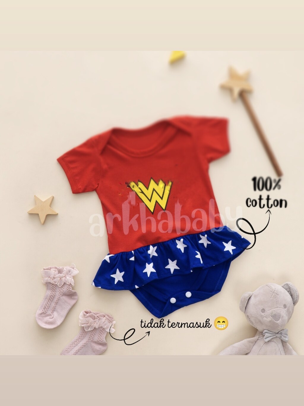Jumper bayi Baju bayi Motif Superhero perempuan/Baju bayi bahan katun/baju bayi perempuan foto 2