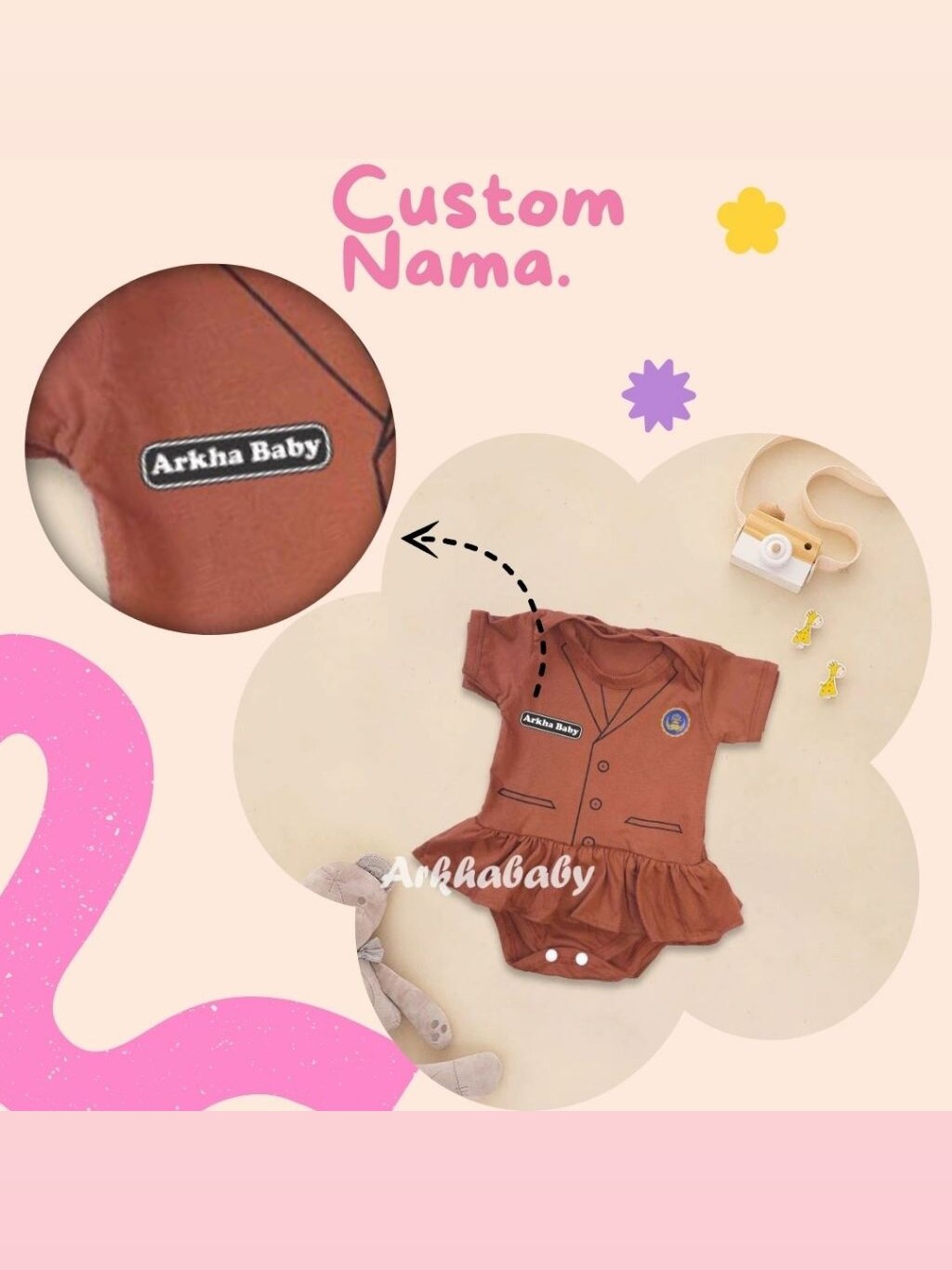 Baju bayi Jumper bayi perempuan/jumpsuit baby SD/Baju bayi bahan katun/Baju bayi perempuak/kostum bayi perempuan / bahan katun( SNI ) foto 4