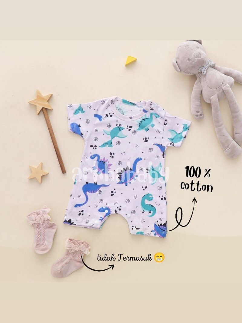 ROMPER BAYI baju bayi Motif DINO / Romper bayi Bahan katun foto 1