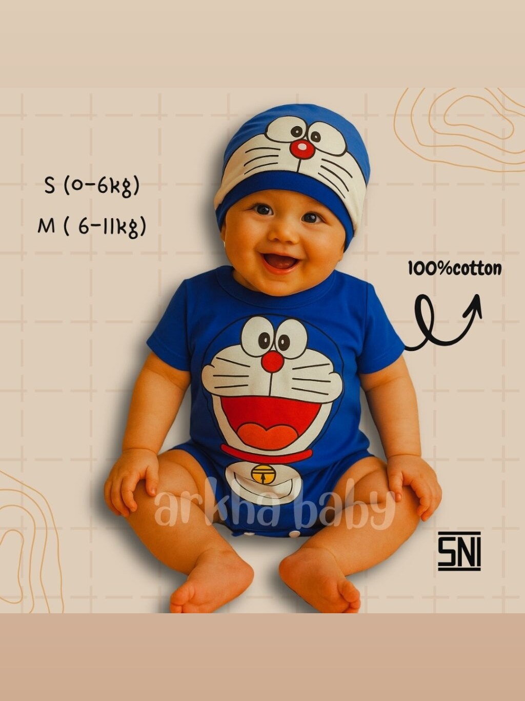 Jumper bayi baju bayi doraemon / jumpsuit baby doraemon foto 1