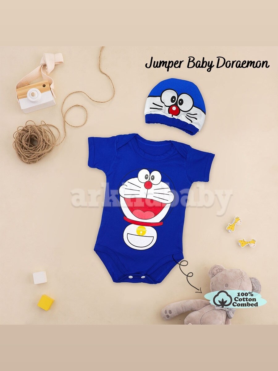 Jumper bayi baju bayi doraemon / jumpsuit baby doraemon foto 2