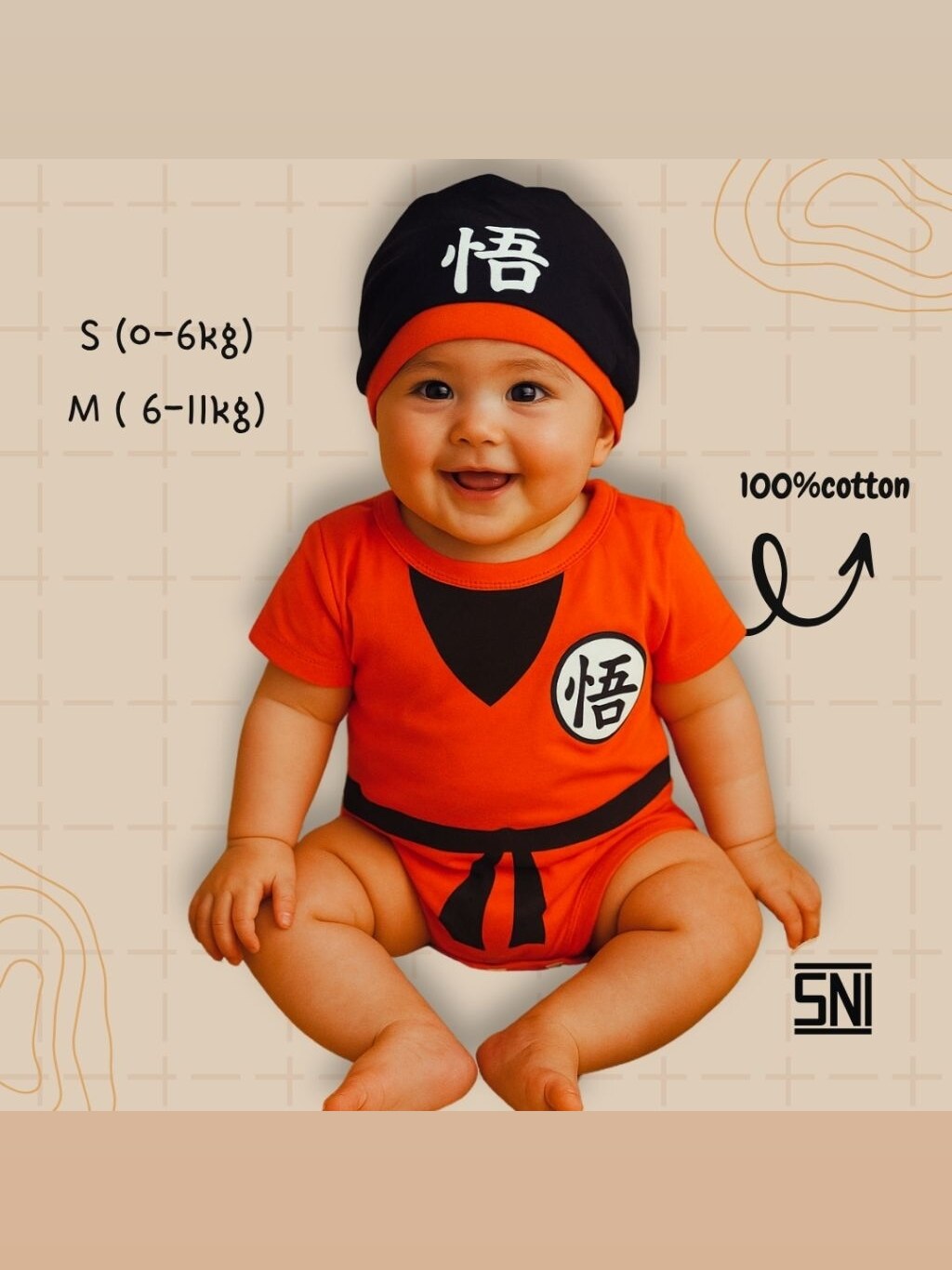 JUMPER BAYI BAJU BAYI GOKU /jumpsuit baby dragonball ( SNI ) foto 2