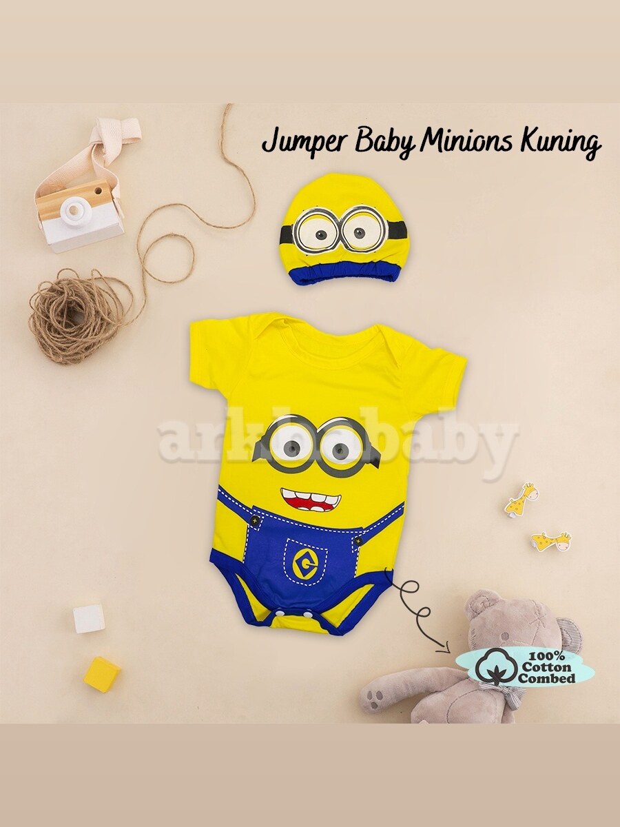 BAJU BAYI JUMPER BAYI MOTIF MINIONS/jumpsuit bayi minion /jumpsuit baby/ (SNi ) foto 4