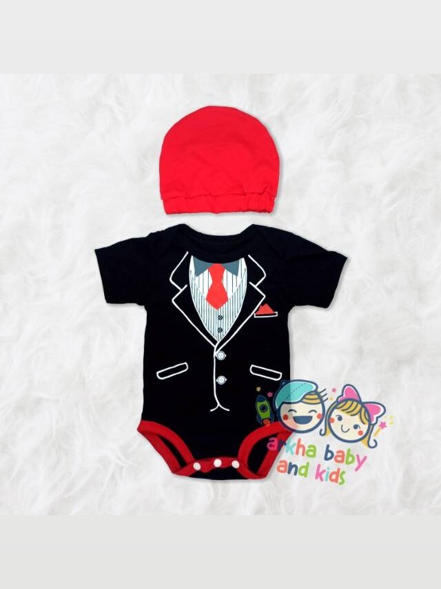 Jumper bayi baju bayi taxedo / jumpsuit baby taxedo / custome baby foto 2