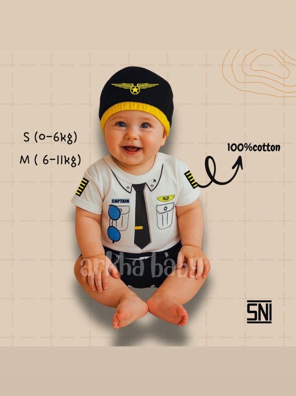 JUMPER BAYI BAJU BAYI PILOT/KOSTUM BAYI/ BAJU BAYI KARAKTER/jumpsuit baby pilot ( SNI ) foto 1