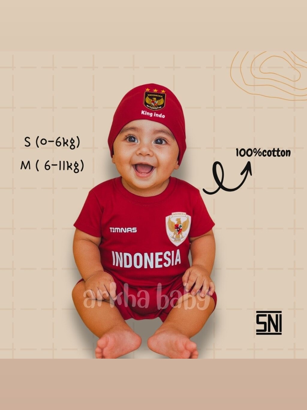 Jumper bayi baju bayi timnas indonesia/ jumpsuit baby timnas /Jumper bayi club bola indonesi/ jumper bayi persebaya/bahan katun (SNI) foto 2
