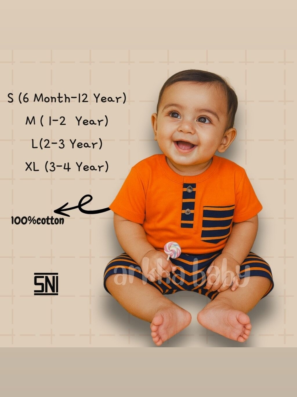 ARKHABABY Baju Anak Setelan Anak Setrip Salur Pocket Setelan Anak laki laki Setelan Anak Perempuan Bahan Katun ( SNI ) foto 4