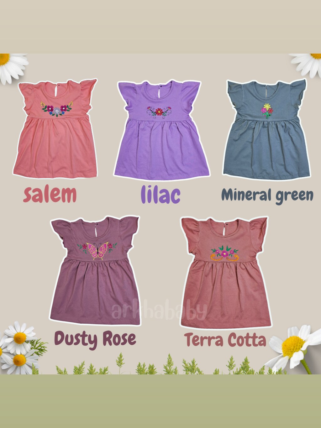 ARKHABABY Dress Anak perempuan Katun Dress bayi Perempuan Bahan Katun| Ruffle Dress (SNI) foto 6