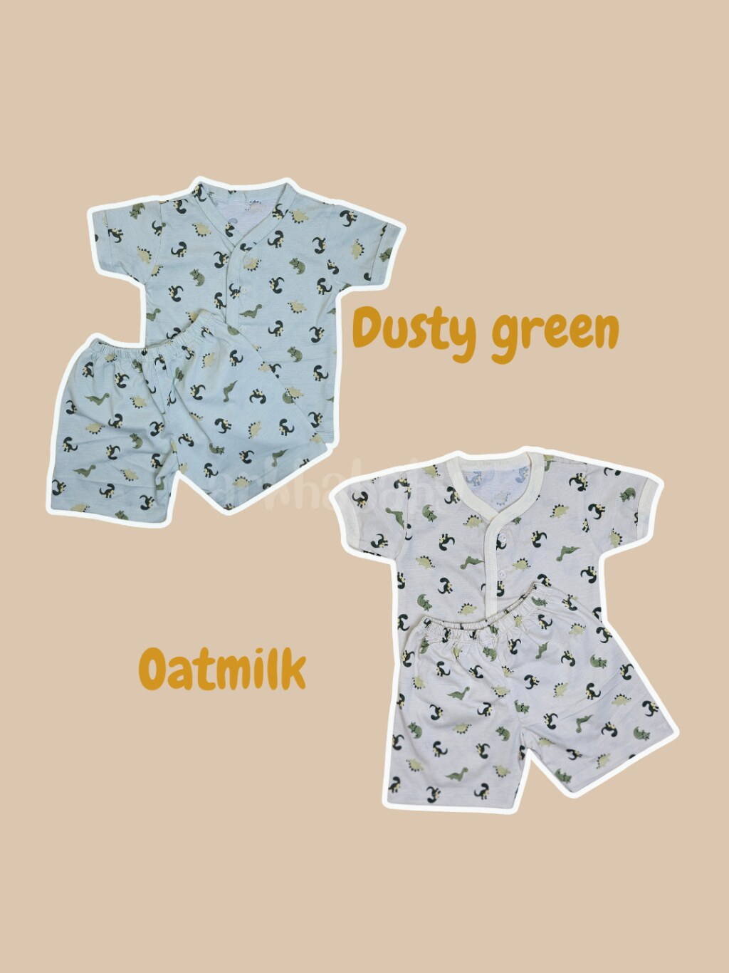 ARKHABABY Setelan Dino series-Setelan anak- Setelan Baju Bayi Kancing Lengan Pendek Bahan 100% Katun ( SNI ) foto 3