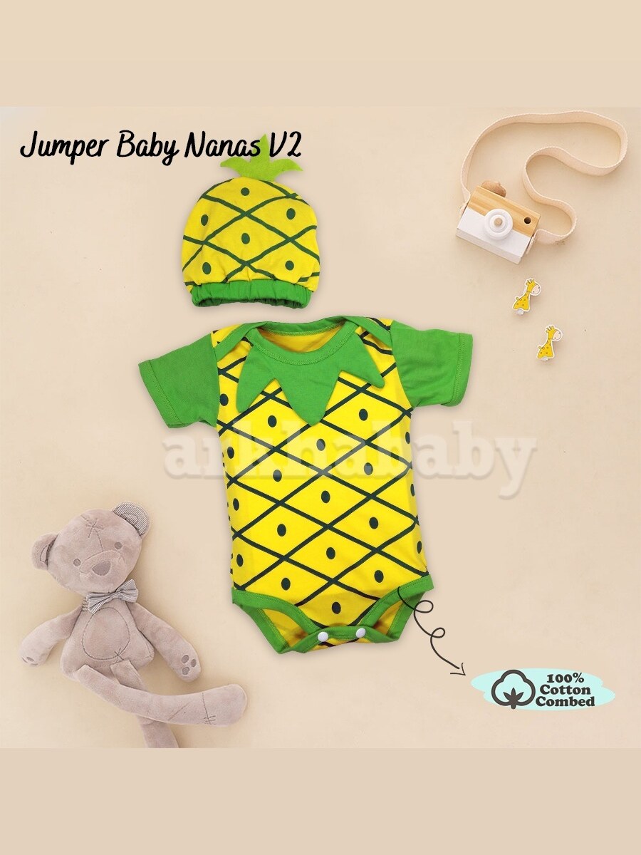 JUMPER BAYI BAJU BAYI KOSTUM BAYI MOTIF NANAS / jumpsuit baby pineaepple foto 6