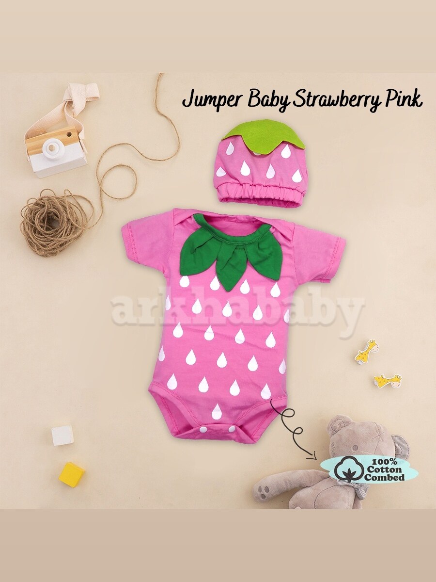 BAJU BAYI JUMPER BAYI STRAWBERY/KOSTUM BAYI/BAJU BAYI KARAKTER/jumpsuit baby strawberry ( SNI ) foto 5