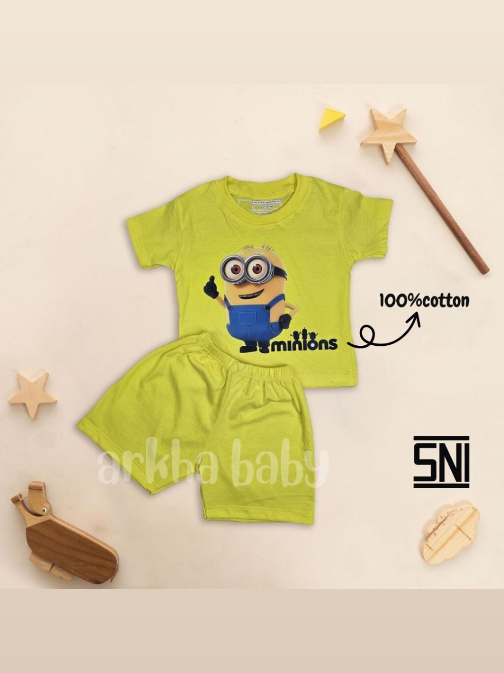 Setelan anak karakter lucu / setelan anak laki laki / setelan anak perempuan / bahan katun foto 3