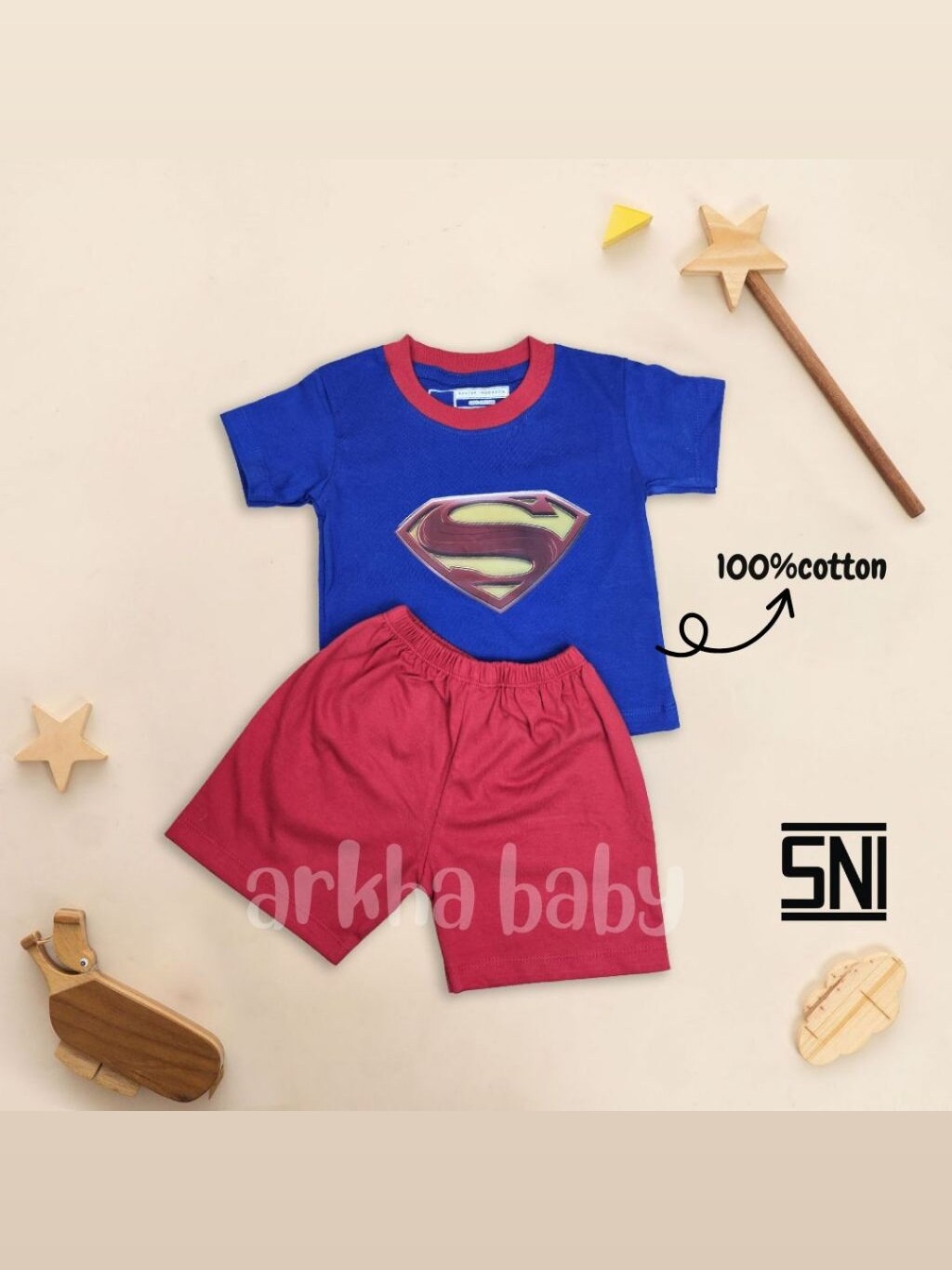 Setelan anak karakter lucu / setelan anak laki laki / setelan anak perempuan / bahan katun foto 5