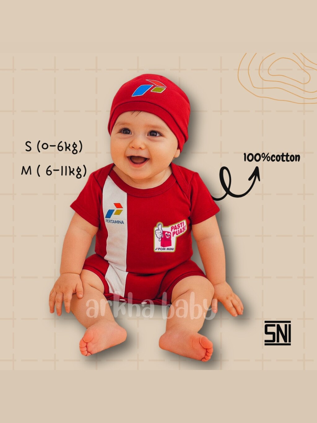 BAJU BAYI JUMPER PERTAMINA SPBU / JUMPER BAYI / JUMPSUIT BABY / BAHAN KATUN (SNI)