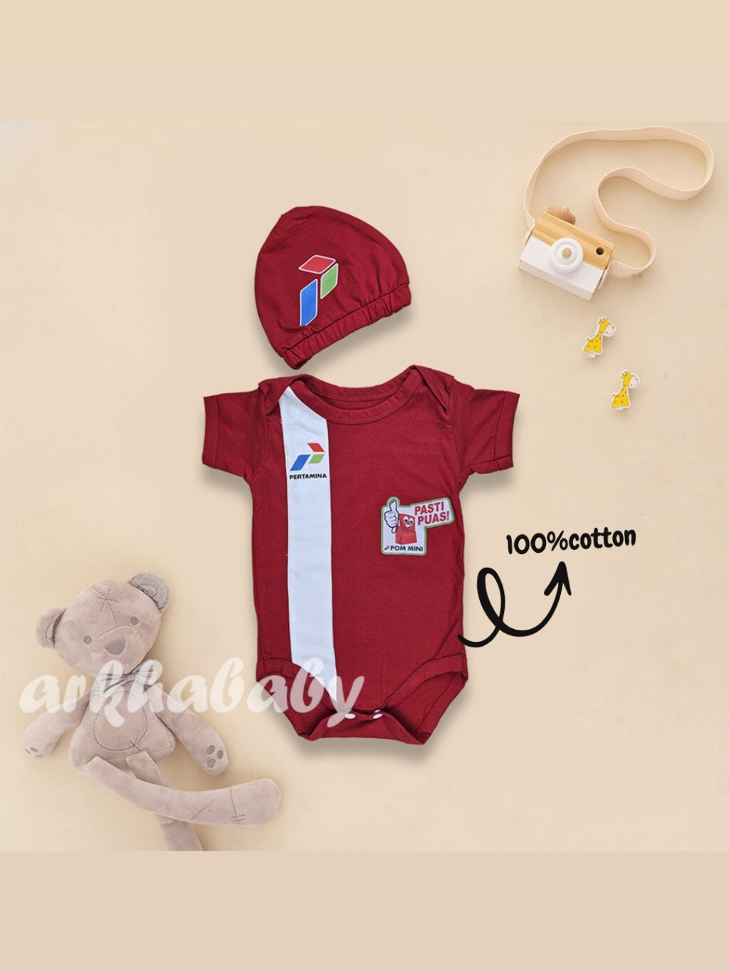 BAJU BAYI JUMPER PERTAMINA SPBU / JUMPER BAYI / JUMPSUIT BABY / BAHAN KATUN (SNI) foto 4