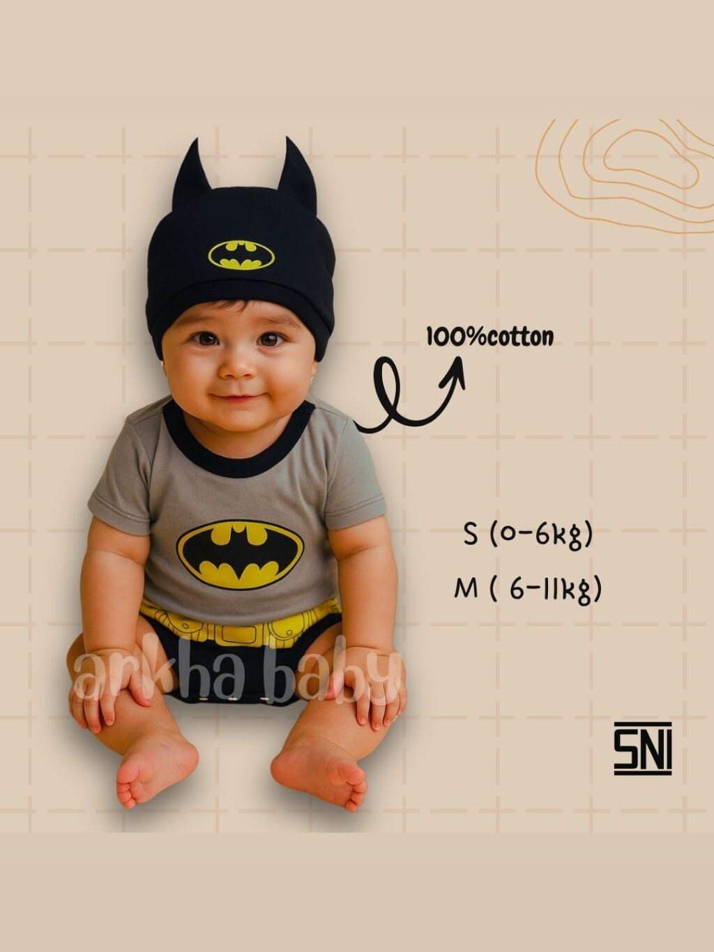 BAJU BAYI JUMPER BAYI HERO/KOSTUM BAYI/ BAJU BAYI KARAKTER/baju bayi lengan pendek ( SNI ) foto 2
