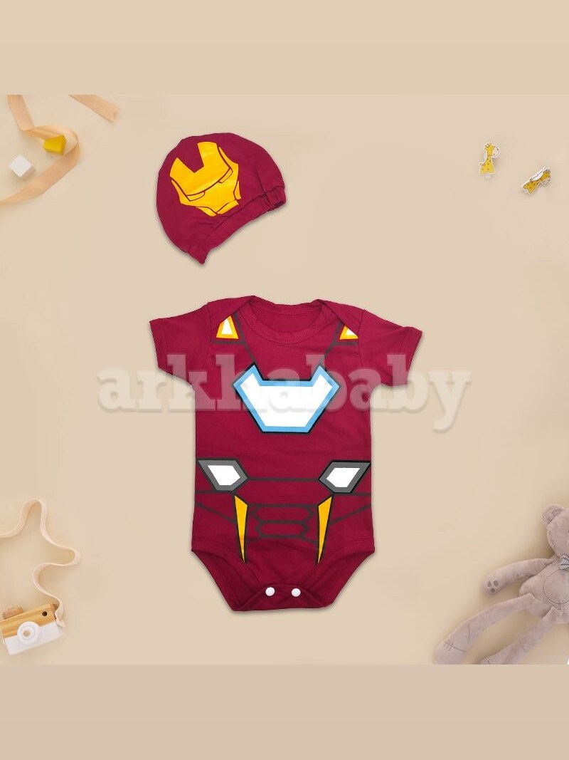 BAJU BAYI JUMPER BAYI HERO/KOSTUM BAYI/ BAJU BAYI KARAKTER/baju bayi lengan pendek ( SNI ) foto 8