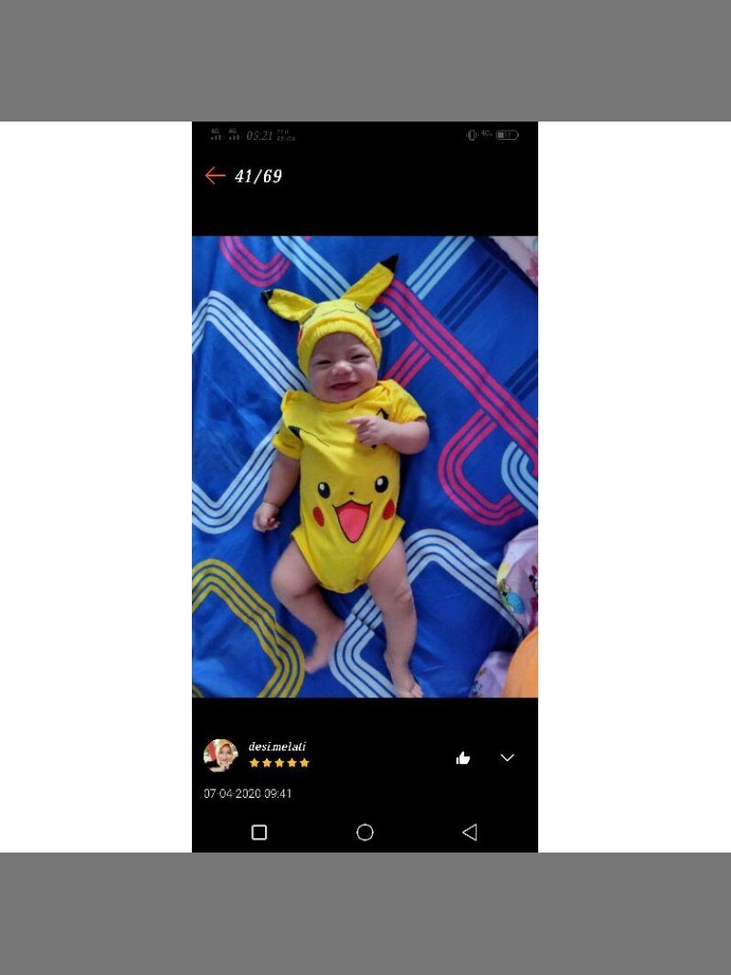 KOSTUM BAYI BAJU BAYI JUMPER BAYI MOTIF PIKHACU / BAJU BAYI KARAKTER POKEMON ( SNI ) foto 6