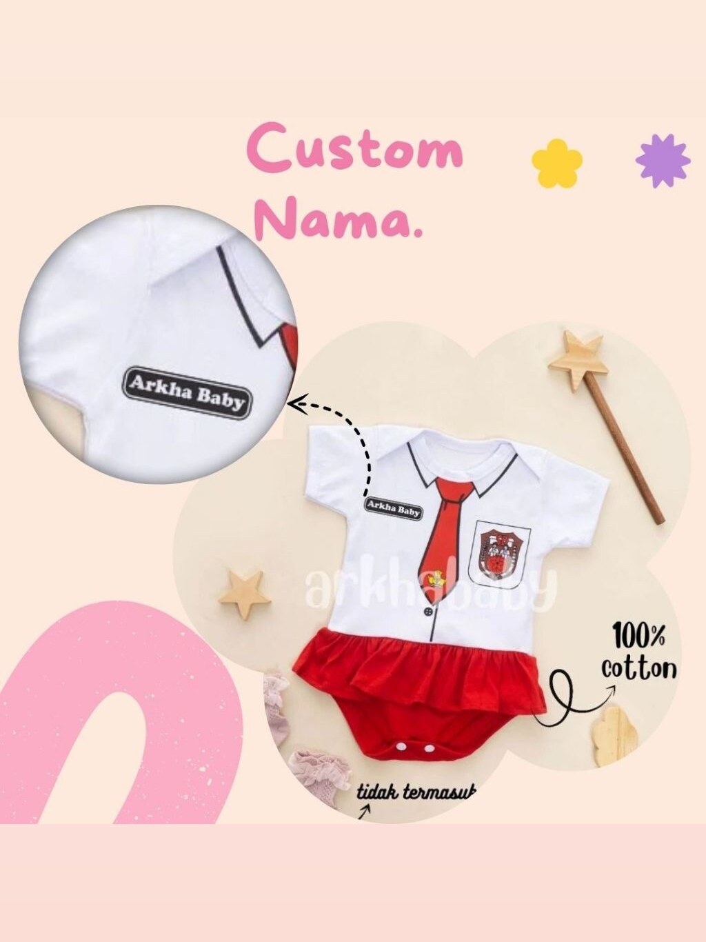 JUMPER BAYI BAJU BAYI SD /KOSTUM BAYI/BAJU BAYI KARAKTER/BAJU BAYI SEKOLAH LUCU (SNI) foto 5
