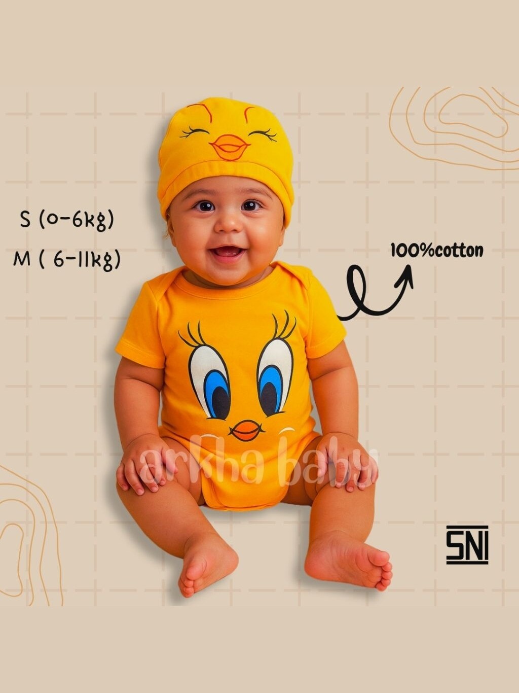 Baju bayi jumper baju bayi Tweety /jumpsuit baby Tweety ( SNI ) foto 1
