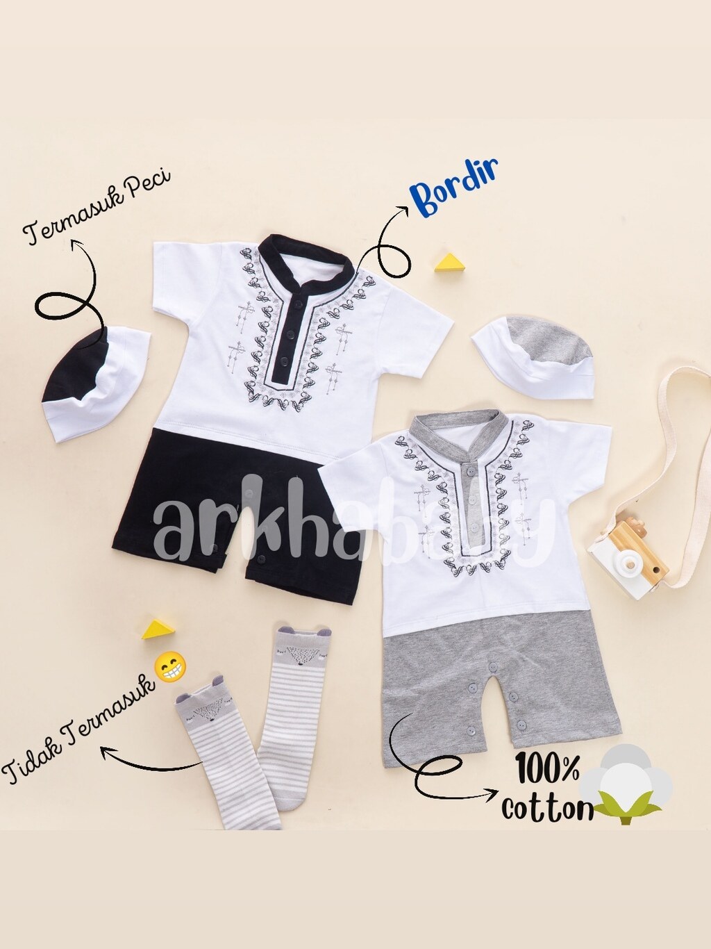 ROMPER BAYI KOKO BAYI BAJU BAYI MUSLIM BAJUBAYIAQIQAH//BORDIR// ( SNI ) foto 2