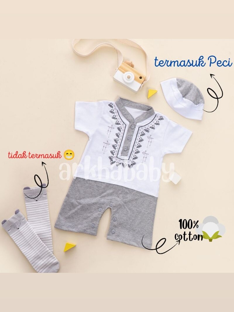 ROMPER BAYI KOKO BAYI BAJU BAYI MUSLIM BAJUBAYIAQIQAH//BORDIR// ( SNI ) foto 3