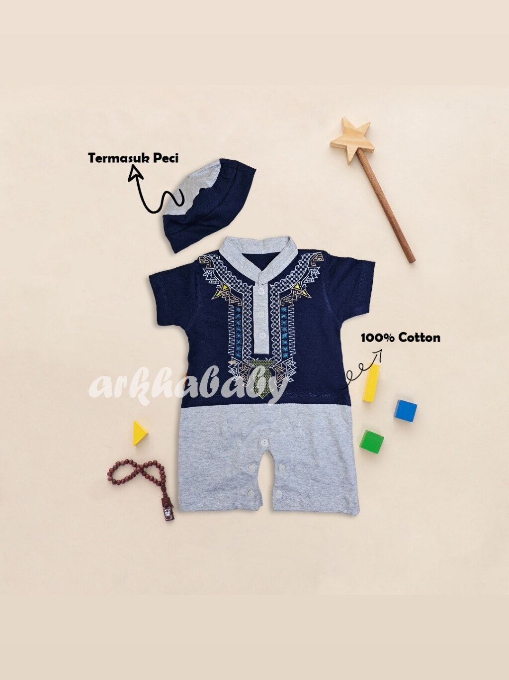 ROMPER BAYI KOKO BAYI BAJU BAYI MUSLIM BAJUBAYIAQIQAH//BORDIR// ( SNI ) foto 5