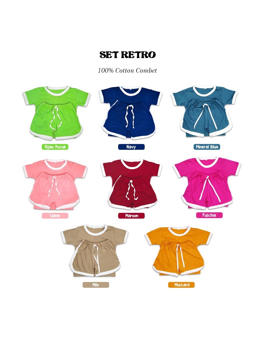 Set retro/setelan anak perempuan /setelan anak laki/kaos anak/baju anak foto 3