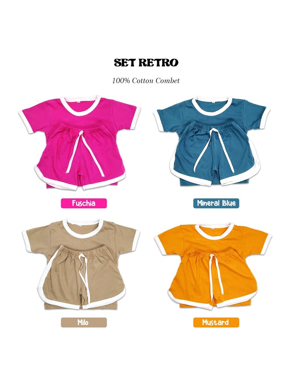 Set retro/setelan anak perempuan /setelan anak laki/kaos anak/baju anak foto 5